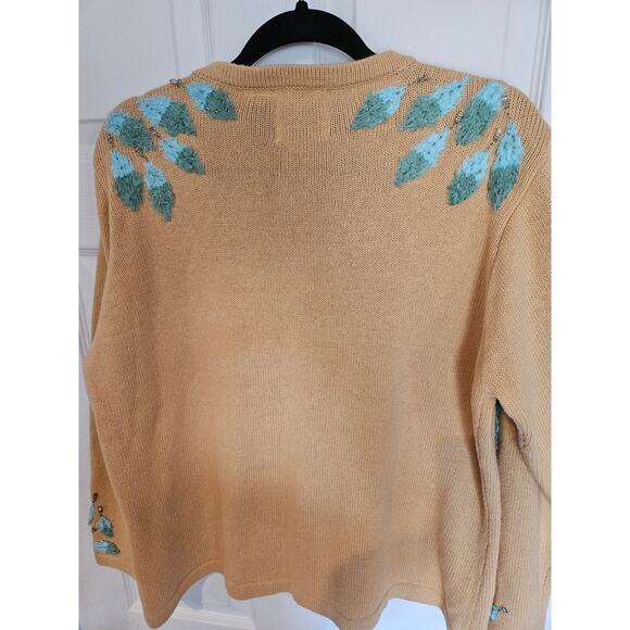 Storybook knits ramie feather button down cardigan Womens xl cottage whimsy 427 - Picture 9 of 9